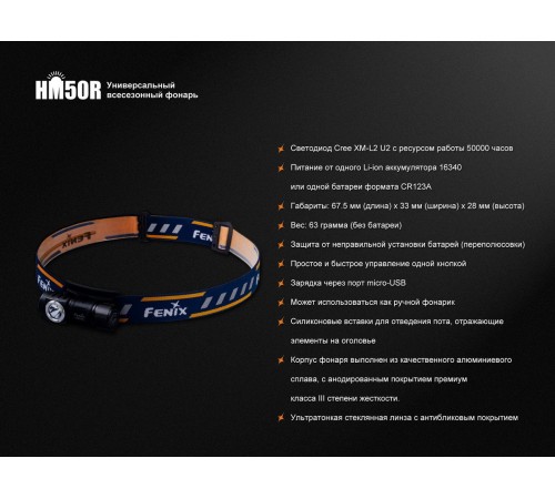 Налобный фонарь Fenix HM50R