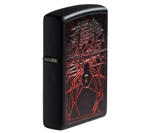 Зажигалка ZIPPO Spider Design с покрытием Black Matte, латунь/сталь, чёрная, матовая, 38x13x57 мм