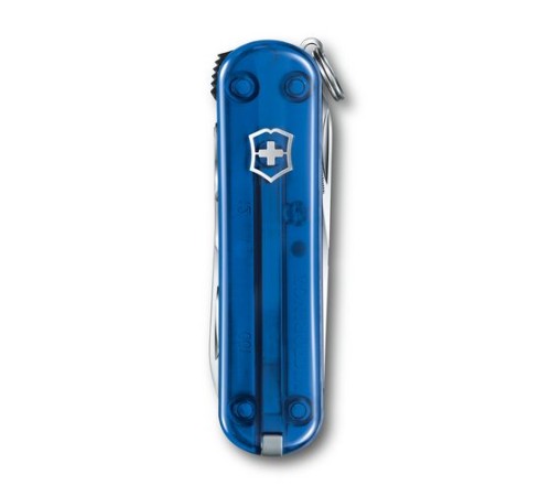 Нож-брелок VICTORINOX NailClip 580, 65 мм, 8 функций, полупрозрачный синий