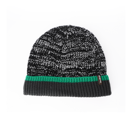 Шапка водонепроницаемая Dexshell Cuffed Beanie, DH353GRN черная с зеленой полоской, размер L/XL, DH353GRNLXL