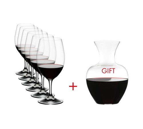 Декантер Riedel Apple и 6 бокалов для красного вина Riedel Magnum Ouverture