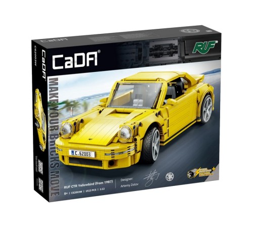 Конструктор CaDA спорткар RUF CTR Yellowbird 1/12 (1515 деталей)