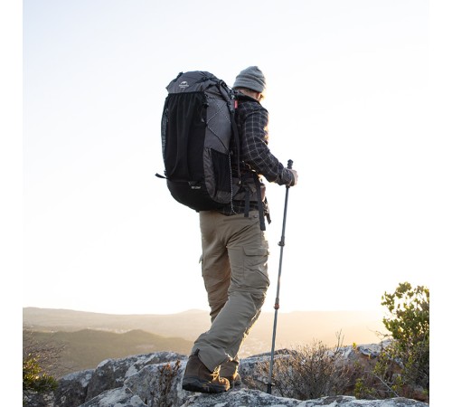 Рюкзак Naturehike Rock Series NH19BP095 60L+5L с рамой, dyneema,  черный, 6927595761649