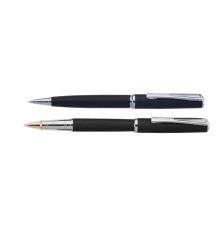 Набор  Pierre Cardin PEN&PEN: ручка шариковая + роллер. Цвет - черный матовый. Упаковка Е.