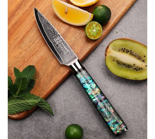 Нож из дамасской стали для овощей Keemake 3,5 Inch Paring Knife, разноцветный