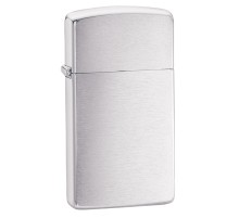 Зажигалка ZIPPO Slim® с покрытием Brushed Chrome, латунь/сталь, серебристая, матовая, 29x10x60 мм