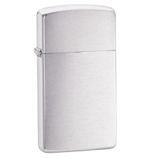 Зажигалка ZIPPO Slim® с покрытием Brushed Chrome, латунь/сталь, серебристая, матовая, 29x10x60 мм