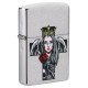 Зажигалка ZIPPO Cross, Queen & Skull с покрытием Brushed Chrome, серебристая, 38x13x57 мм