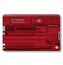 Швейцарская карта Victorinox SwissCard Quattro (0.7200.T) красный полупрозрачный коробка подарочная