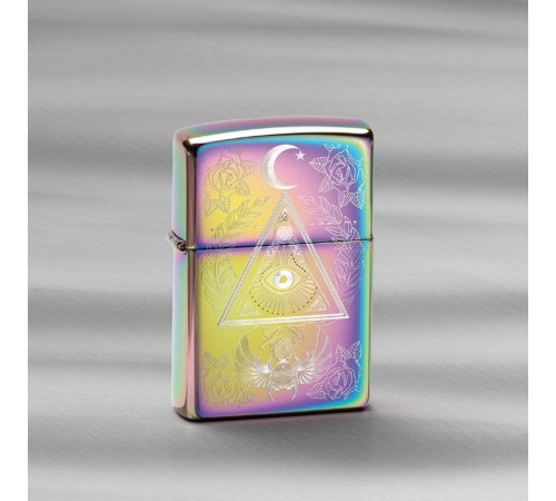 Зажигалка ZIPPO Classic с покрытием Multi Color, латунь/сталь, разноцветная, глянцевая, 38x13x57 мм