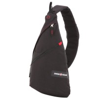 Рюкзак SWISSGEAR с одним плечевым ремнем, черный/красный, 25x15x45 см, 7 л