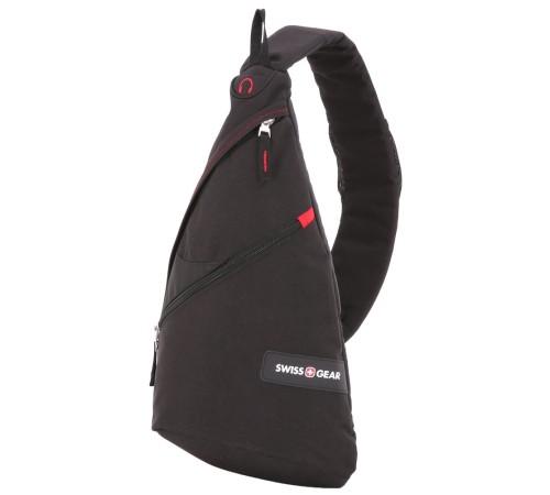 Рюкзак SWISSGEAR с одним плечевым ремнем, черный/красный, 25x15x45 см, 7 л