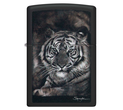 Зажигалка ZIPPO Spazuk Design с покрытием Black Matte, латунь/сталь, чёрная, матовая, 38x13x57 мм