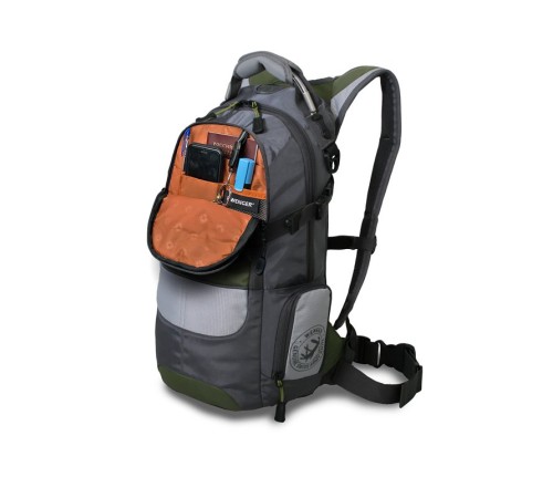 Рюкзак WENGER, серый/зеленый/серебристый, полиэстер 1200D PU, 23х18х47 см, 22 л