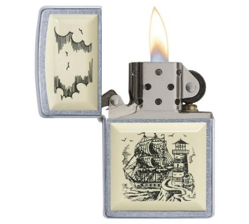 Зажигалка ZIPPO Classic с покрытием Street Chrome™, латунь/сталь, серебристая, 36x12x56 мм