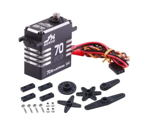 Сервомашинка цифровая JX Servo B70 (87г/72/0.10/12.0V) бесколлекторная, Full metal