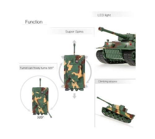 Р/У танк Heng Long 1/26 Tiger I ИК-версия, пульт MHz, RTR