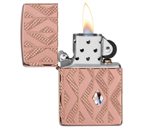 Зажигалка ZIPPO Armor® Geometric с покрытием Rose Gold, латунь/сталь, розовое золото, 38x13x57 мм