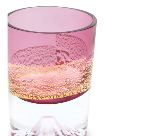 Рюмка TAJIMA GLASS Фудзи с позолотой 85 мл, золотисто-красная