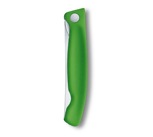Нож для овощей VICTORINOX SwissClassic, складной, лезвие 11 см с волнистой заточкой, зелёный
