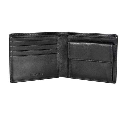 Кошелёк Cross Concordia Black, кожа наппа, гладкая, чёрный, 11 х 9 х 1,5 см