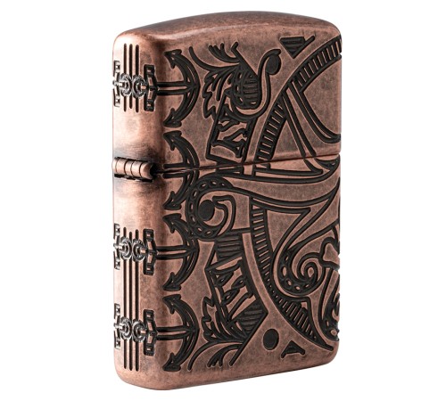 Зажигалка ZIPPO Armor™ с покрытием Antique Copper™, латунь/сталь, медная, матовая, 38x13x57 мм