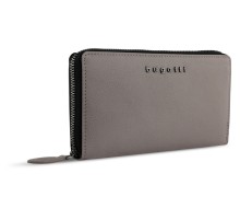 Кошелёк женский BUGATTI Bella, с RFID защитой, бежевый, воловья кожа/полиэстер, 19х2,5х10 см