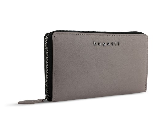 Кошелёк женский BUGATTI Bella, с RFID защитой, бежевый, воловья кожа/полиэстер, 19х2,5х10 см