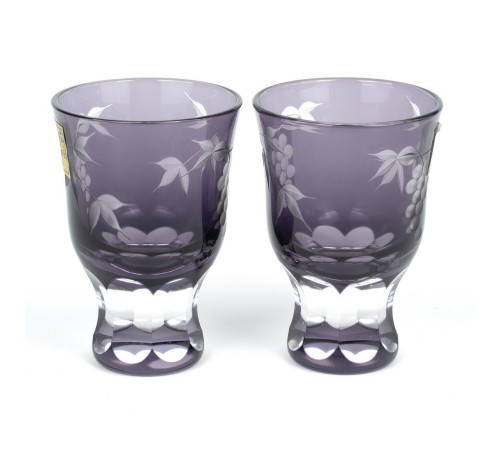 Набор рюмок TAJIMA GLASS Виноград 80мл, фиолетовый, 2 шт