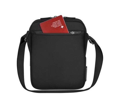Сумка через плечо VICTORINOX Architecture Urban2 Crossbody Bag, черный, полиэстер/кожа, 22x9x28 см, 6 л