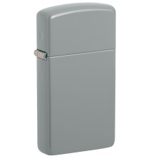 Зажигалка ZIPPO Slim® с покрытием Flat Grey, латунь/сталь, серая, матовая, 29x10x60 мм