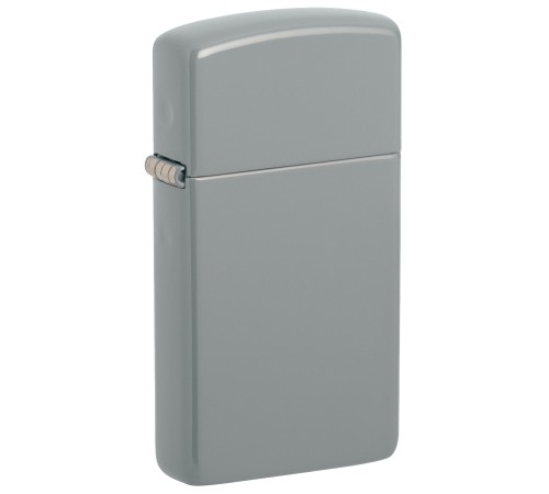 Зажигалка ZIPPO Slim® с покрытием Flat Grey, латунь/сталь, серая, матовая, 29x10x60 мм