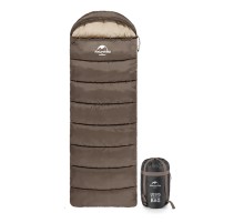 Спальный мешок Naturehike NH20MSD07 U Series U350S, коричневый, молния слева, 6927595764312L