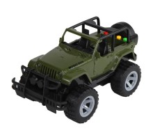 Машина AUTODRIVE Джип 23см инерц. на бат. со светом и звуком, зеленый,  в/к 26,5*16*16