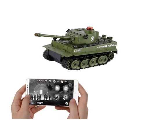Р/У танк Huan Qi 1/32 Tiger, управление через Bluetooth, (для ИК танкового боя)