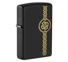 Зажигалка ZIPPO Celtic Design с покрытием Black Matte, латунь/сталь, чёрная, матовая, 38x13x57 мм