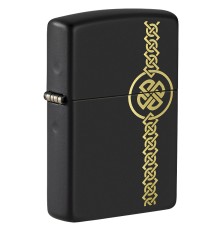 Зажигалка ZIPPO Celtic Design с покрытием Black Matte, латунь/сталь, чёрная, матовая, 38x13x57 мм