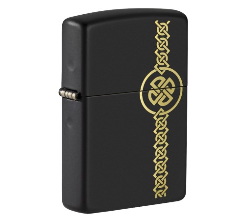 Зажигалка ZIPPO Celtic Design с покрытием Black Matte, латунь/сталь, чёрная, матовая, 38x13x57 мм