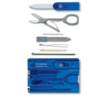 Швейцарская карточка VICTORINOX SwissCard Classic, 10 функций, полупрозрачная синяя