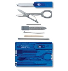 Швейцарская карточка VICTORINOX SwissCard Classic, 10 функций, полупрозрачная синяя