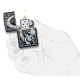 Зажигалка ZIPPO Skull Clock с покрытием Black Matte, латунь/сталь, чёрная, матовая, 38x13x57 мм