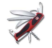 Нож перочинный VICTORINOX RangerGrip 57 Hunter, 130 мм, 13 функций, с фиксаторо, красный с чёрным