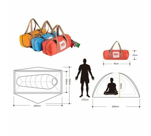 Палатка сверхлегкая с футпринтом Naturehike Cycling 1 NH18A095-D 210T одноместная, голубая, 6927595701812