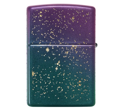 Зажигалка ZIPPO Starry Sky с покрытием Iridescent, латунь/сталь, фиолетовая, матовая, 38x13x57 мм