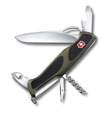 Нож перочинный VICTORINOX RangerGrip 61, 130 мм, 11 функций, с фиксатором лезвия, зелёный с чёрным