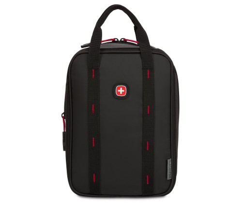 Термосумка для ланча SWISSGEAR, прорезиненный полиэстер 600D, черный/красный, 23х15х10 см, 3,5 л