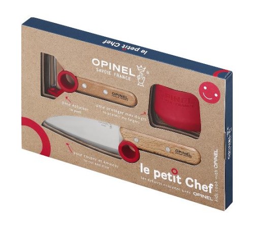 Набор ножей Opinel Le Petit Chef Set (Нож шеф-повара+нож для овощей+защита пальцев), 001746