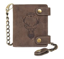Бумажник KLONDIKE «Tim Deer», натуральная кожа в светло-коричневом цвете, 10,5 х 12,5 х 2,5 см