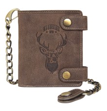 Бумажник KLONDIKE «Tim Deer», натуральная кожа в светло-коричневом цвете, 10,5 х 12,5 х 2,5 см