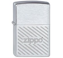 Зажигалка ZIPPO Stripes, с покрытием Brushed Chrome, латунь/сталь, серебристая, матовая, 38x13x57 мм